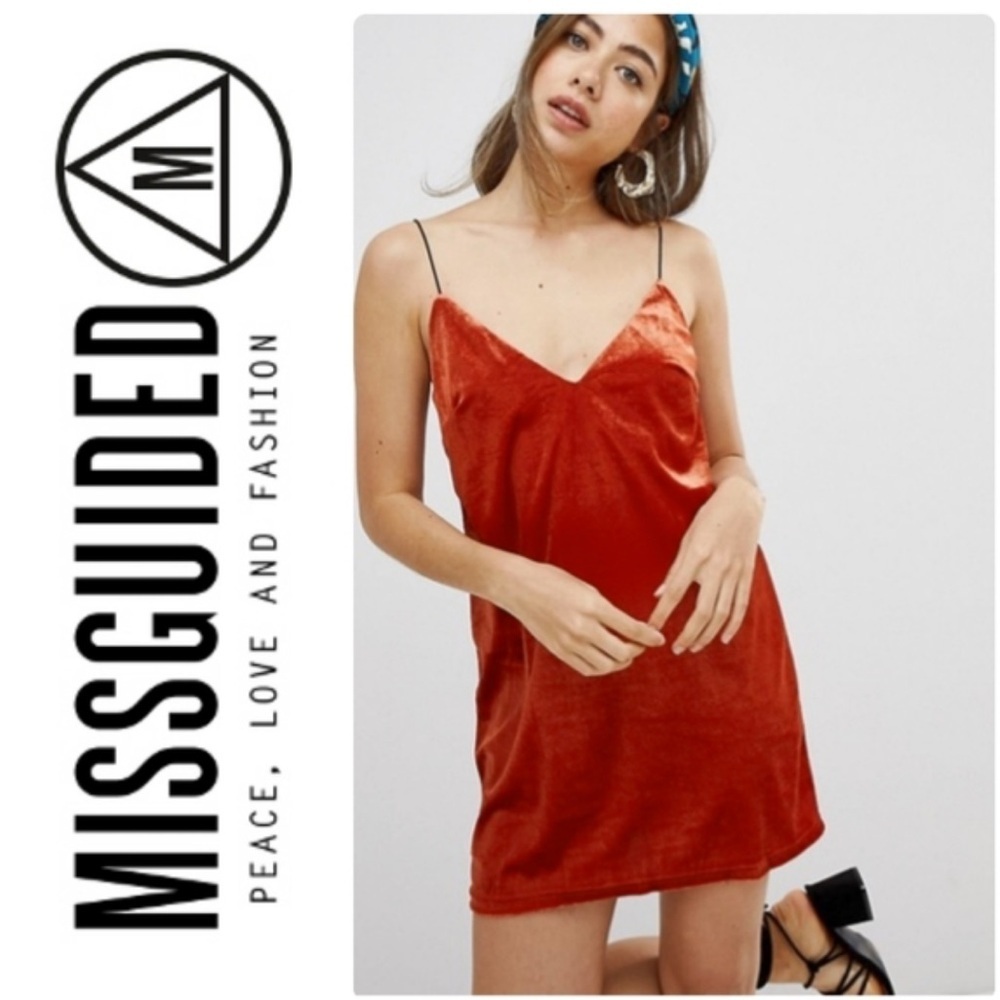 Missguided | Dresses | Missguided
Orange Velvet Cami Dress size 4